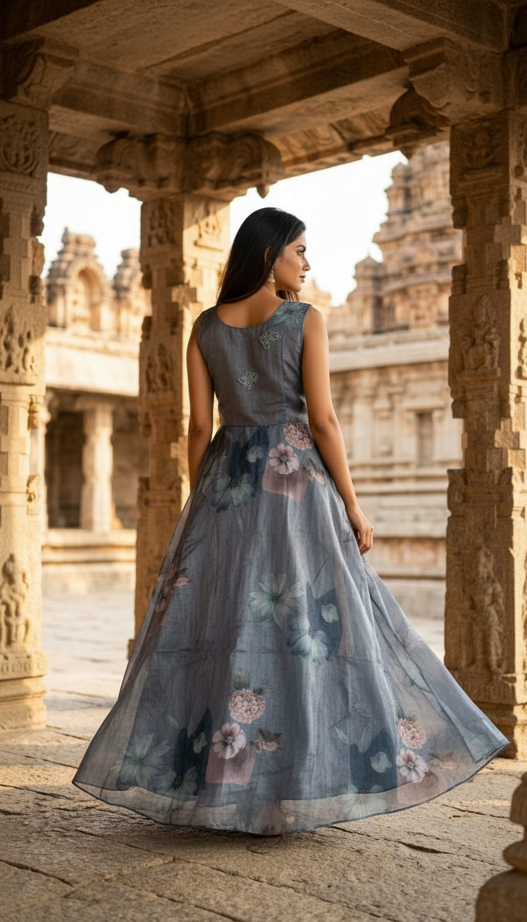 Floral Sleeveless Gown view 4