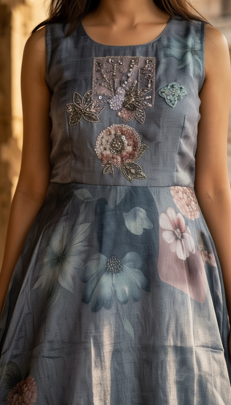 Floral Sleeveless Gown view 2