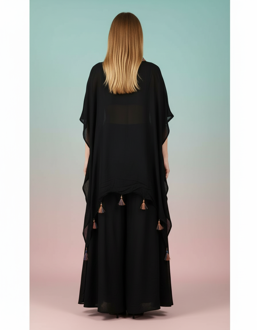 Embroidered Kaftan & Palazzo Co-Ord Set view 4
