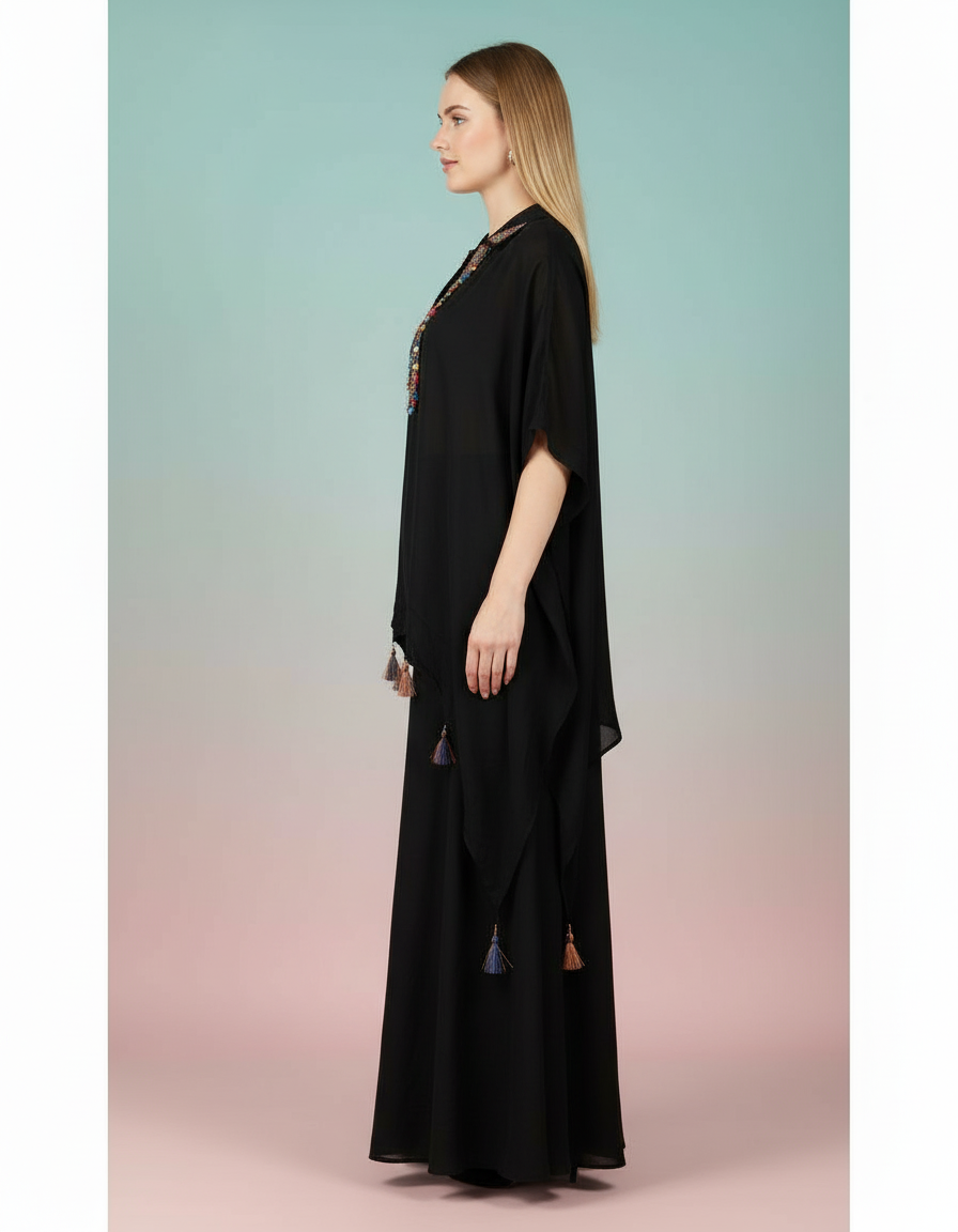 Embroidered Kaftan & Palazzo Co-Ord Set view 3