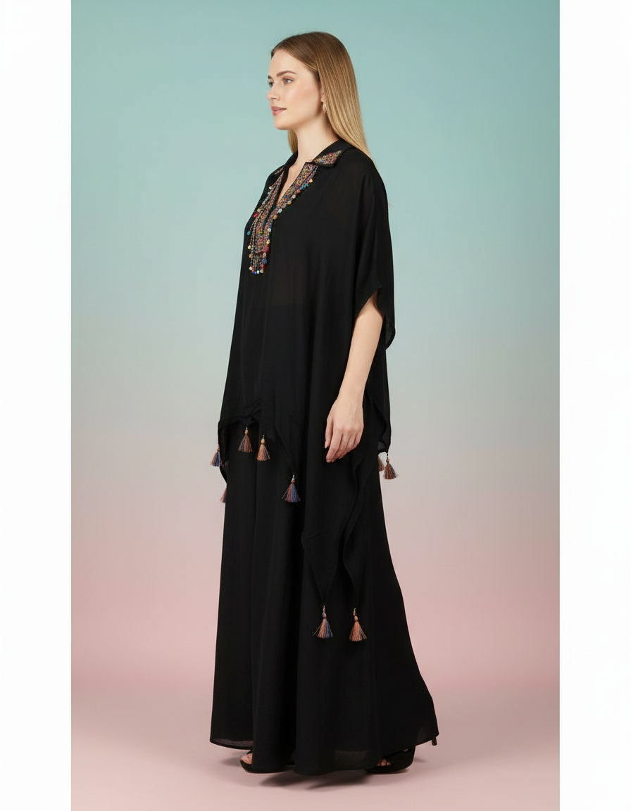 Embroidered Kaftan & Palazzo Co-Ord Set view 2