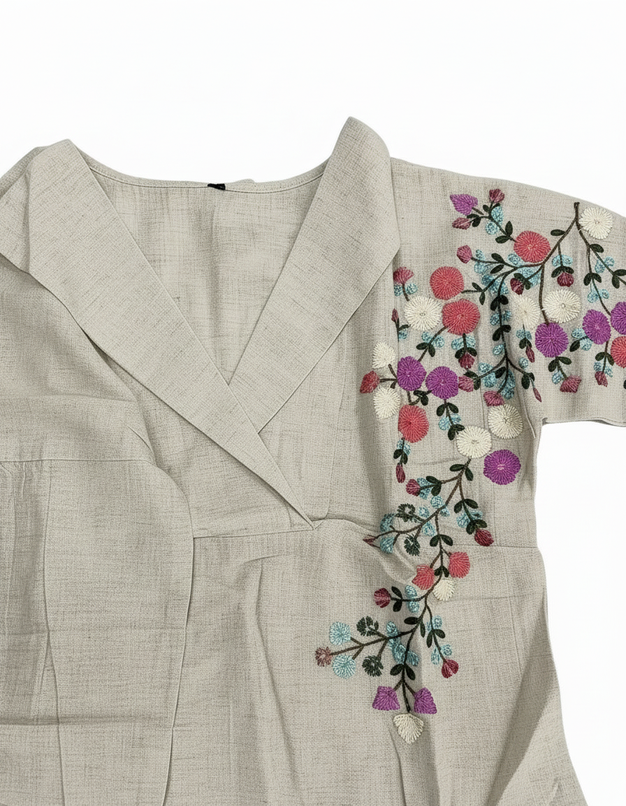 Meadow-Stitched Linen-Look Co-Ord Ensemble view 7