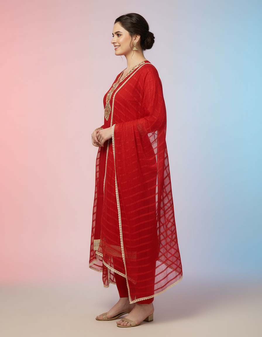 3-Piece Hand-Embroidered Festive Ensemble view 2