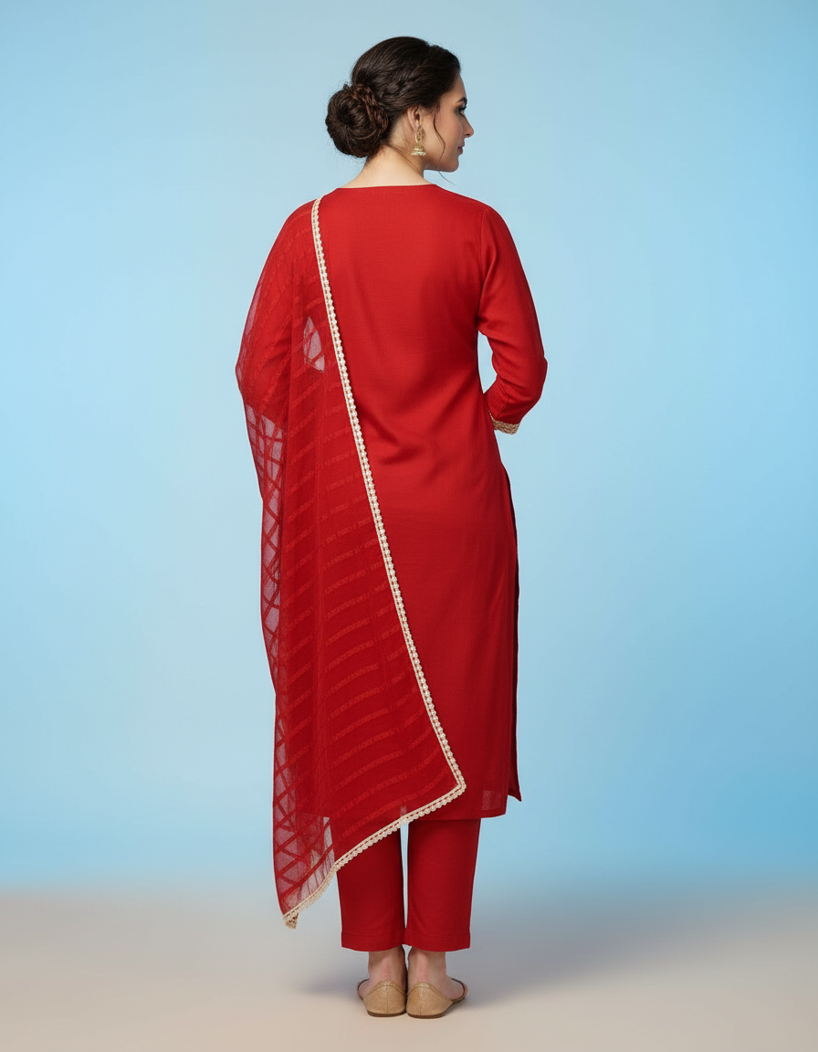 3-Piece Hand-Embroidered Festive Ensemble view 3