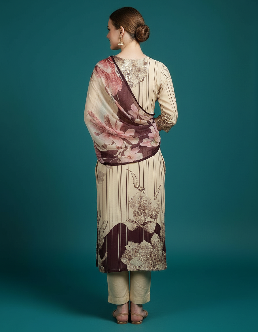 Floral Chiffon Suit view 4