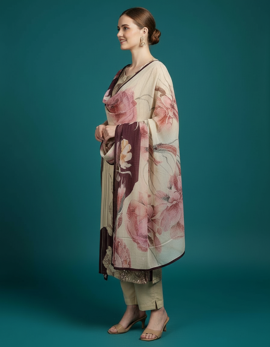 Floral Chiffon Suit view 2