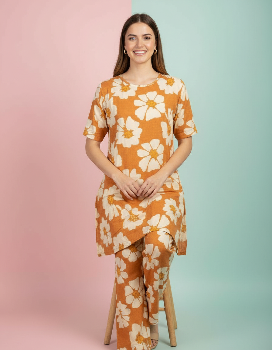 Mustard Bloom Cotton Co-ord Set | Effortless Summer Style view 6