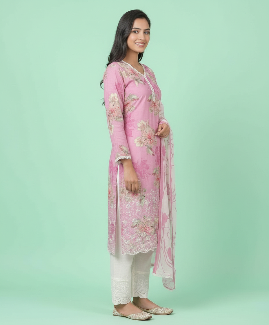 Floral Kurta Set view 4