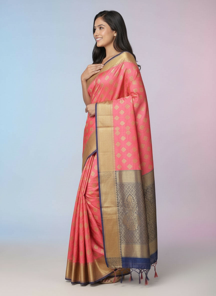 SAREE with Gold Accents view 4