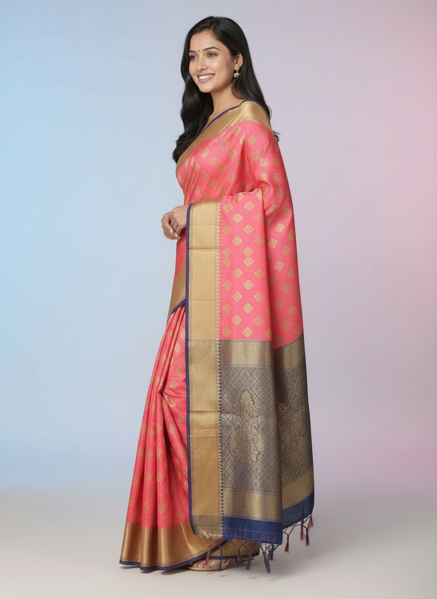 SAREE with Gold Accents view 2