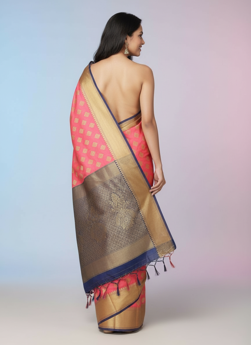 SAREE with Gold Accents view 5