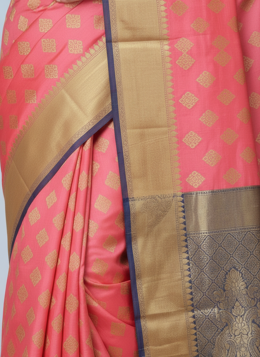SAREE with Gold Accents view 3