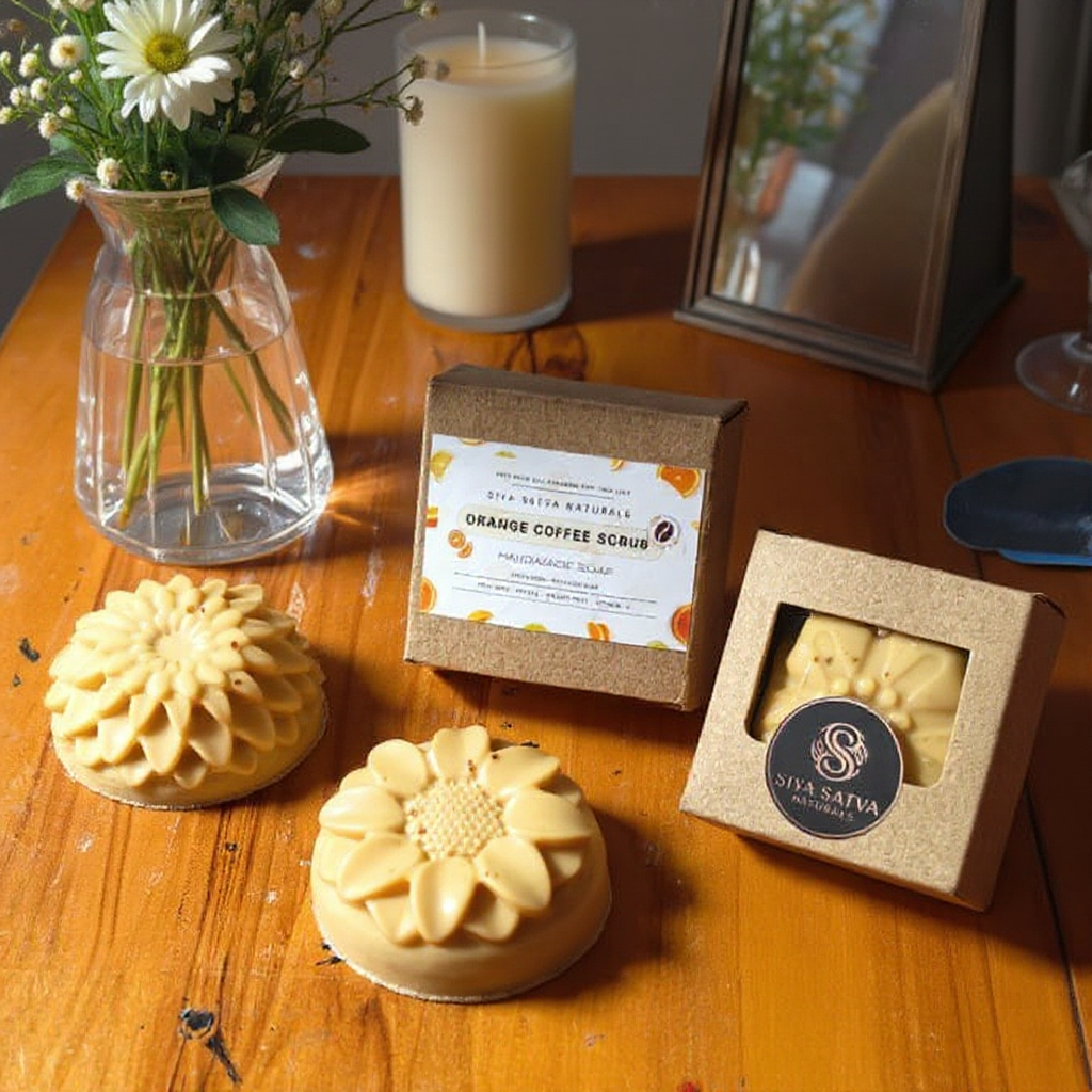 Siya Satva Naturals Orange Coffee Scrub Handmade Soap