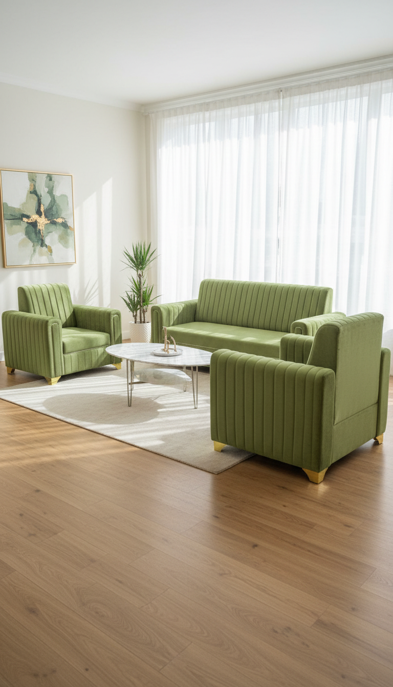 Elegant Velvet Sofa Set