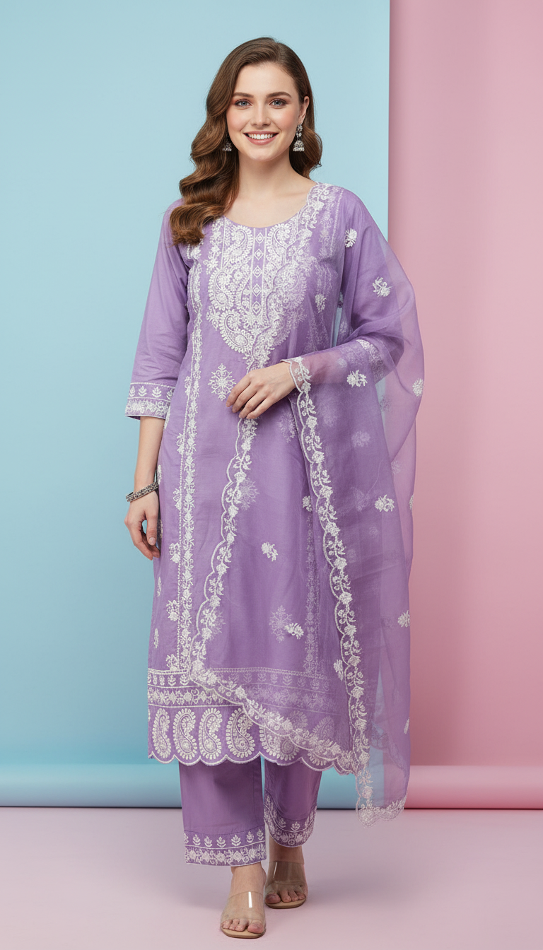 Ethnic Embroidered Kurta Set