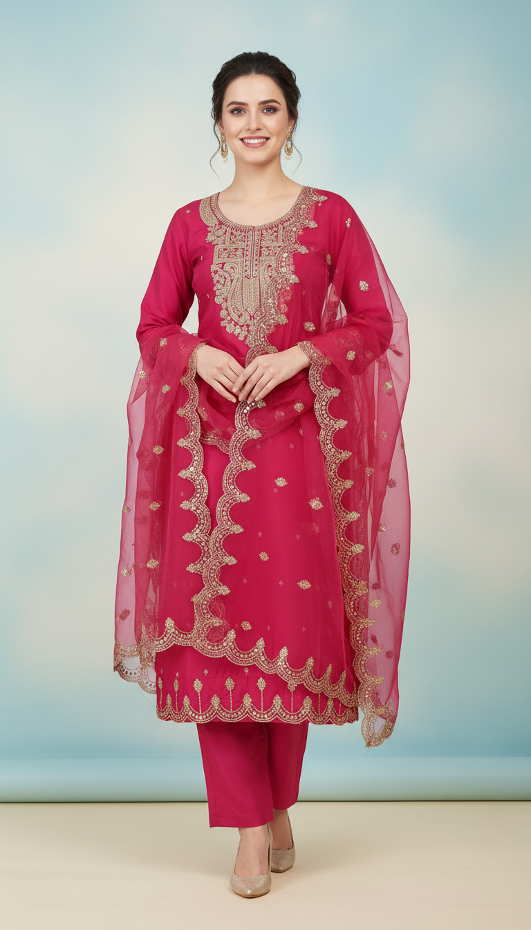 Embroidered Kurthi Set