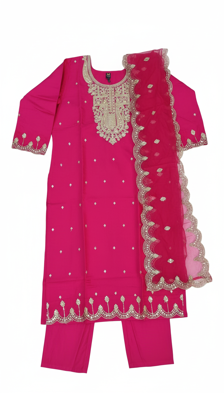 Embroidered Kurthi Set view 2