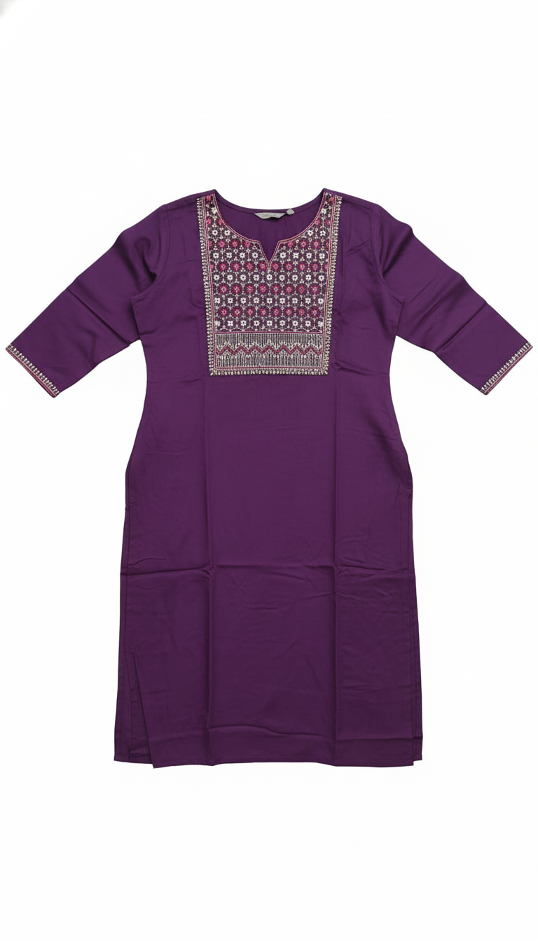 Embroidered Kurthi Top view 2