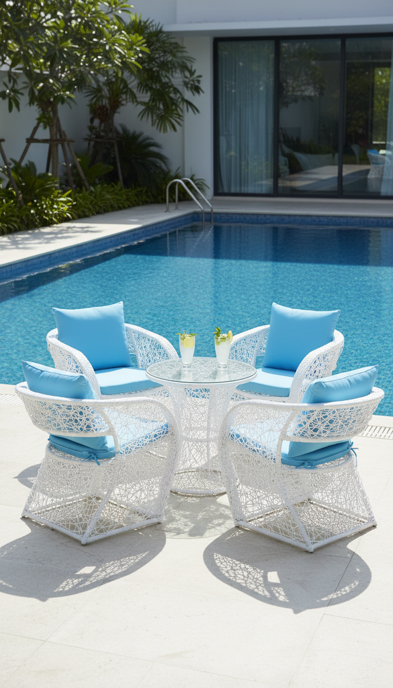 White Designer Outdoor Seating Set