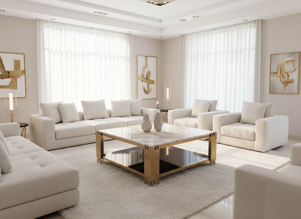 Marble and Gold Coffee Table
