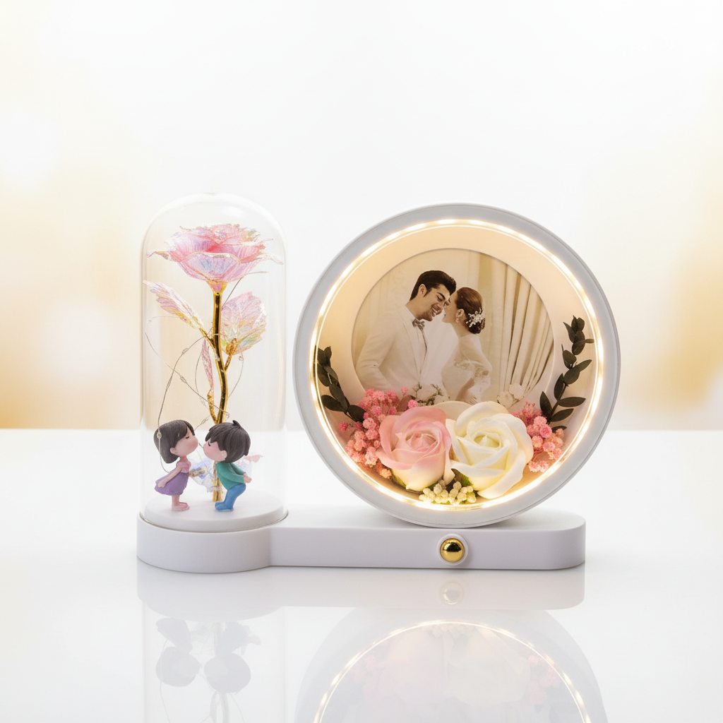 Romantic LED Rotating Photo Frame