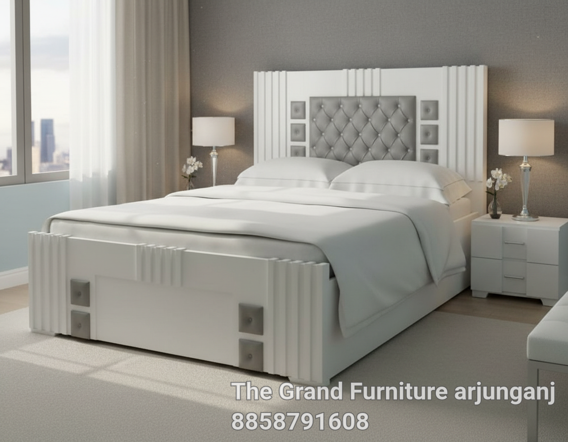 Elegant Upholstered Bed High Rise