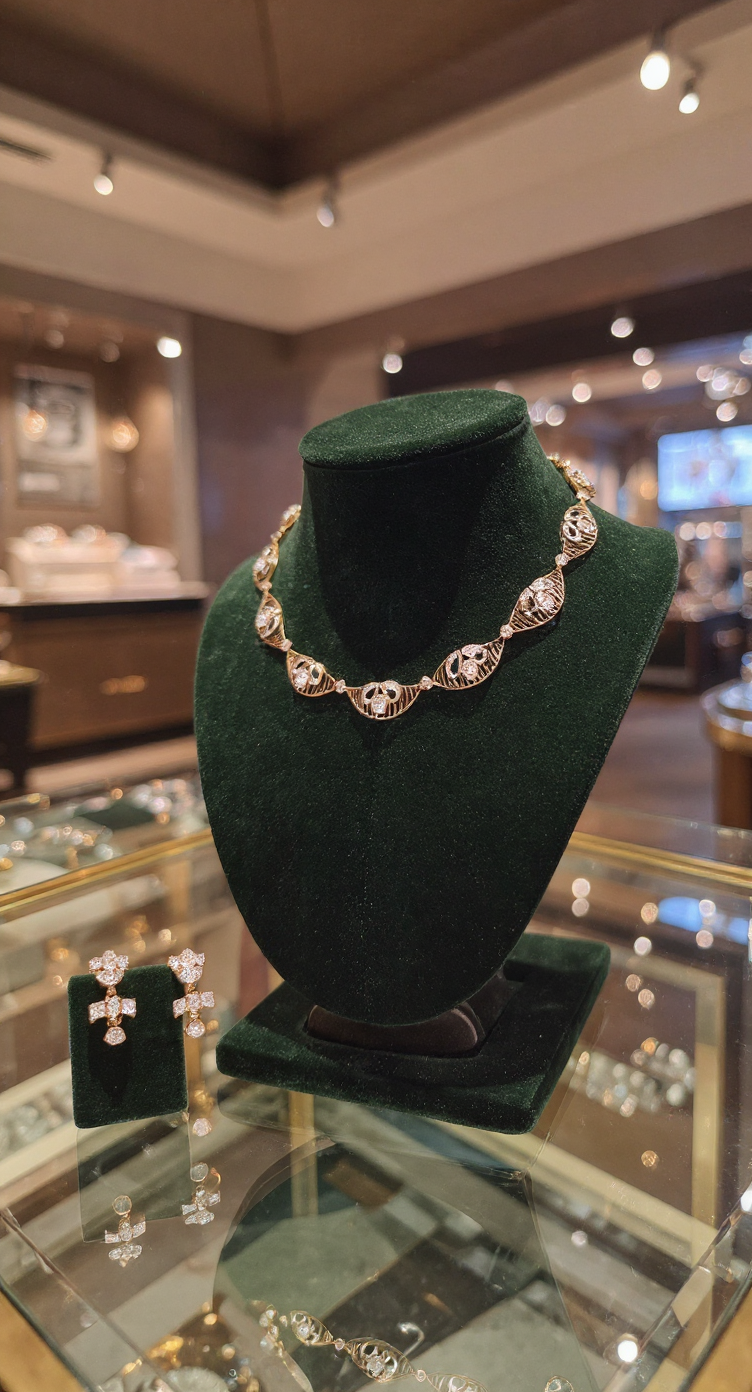 Gold and Diamond Jewelry Set