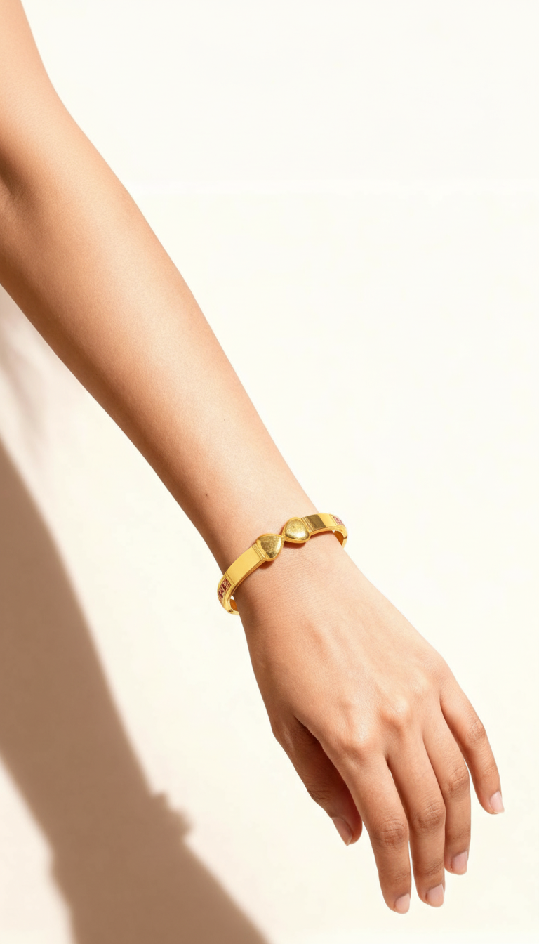 Gold Heart Bangle