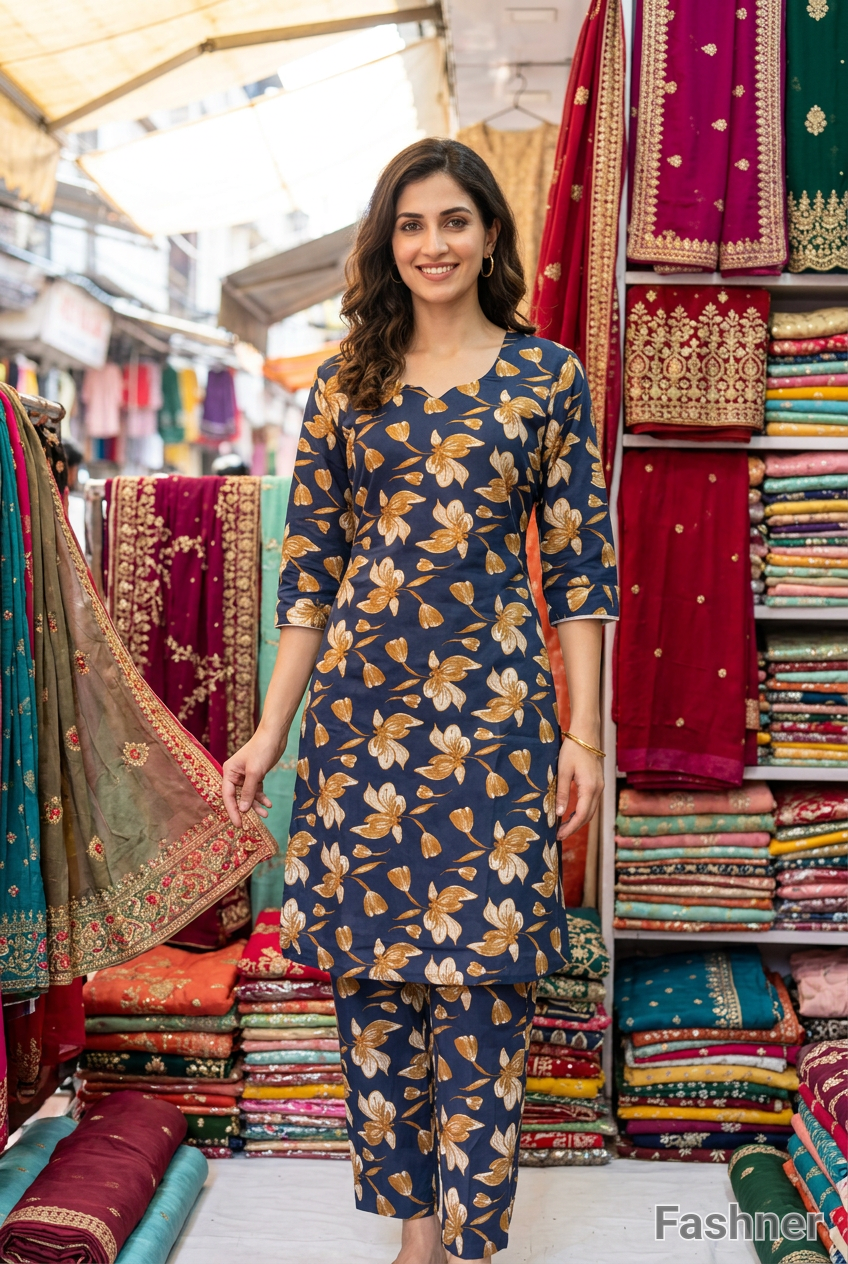N-Ratan Floral Kurta Set view 2