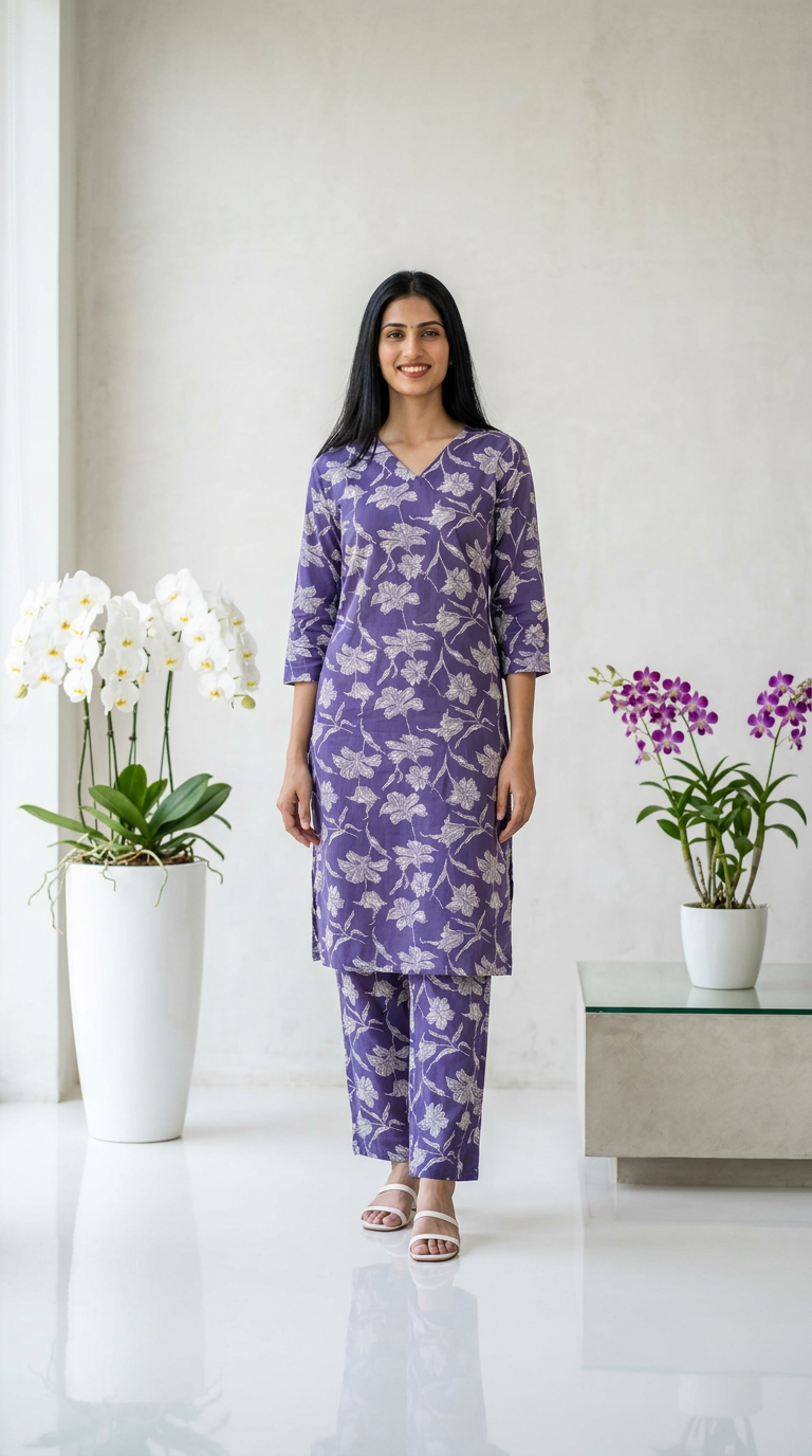 Floral Printed Kurta Set view 2