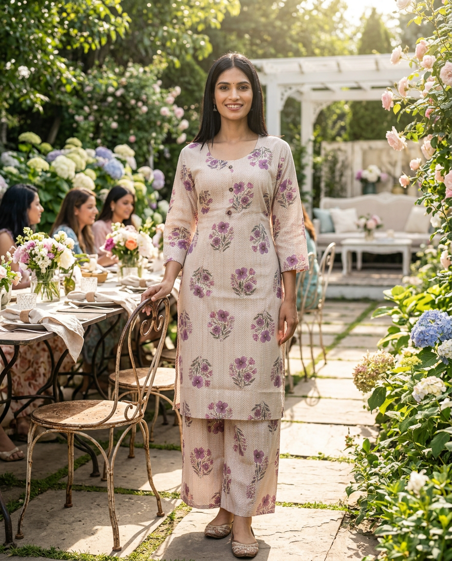 Floral Kurta Set/ Cord Set view 3