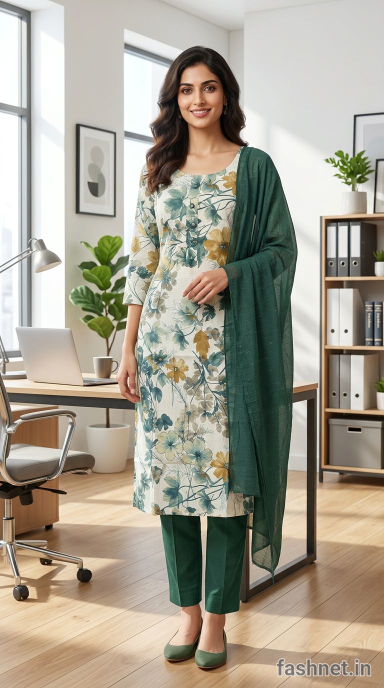 Floral Print Kurta Set 05 view 2