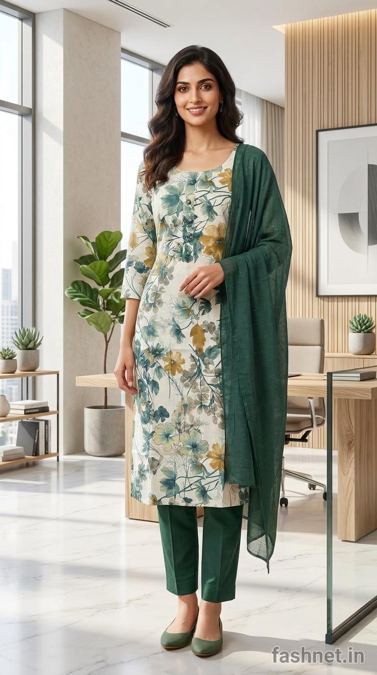 Floral Print Kurta Set 05 view 4