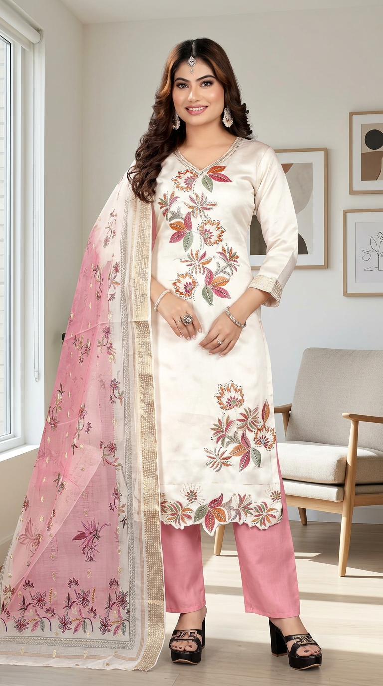 Embroidered Kurta Set J2274A view 4