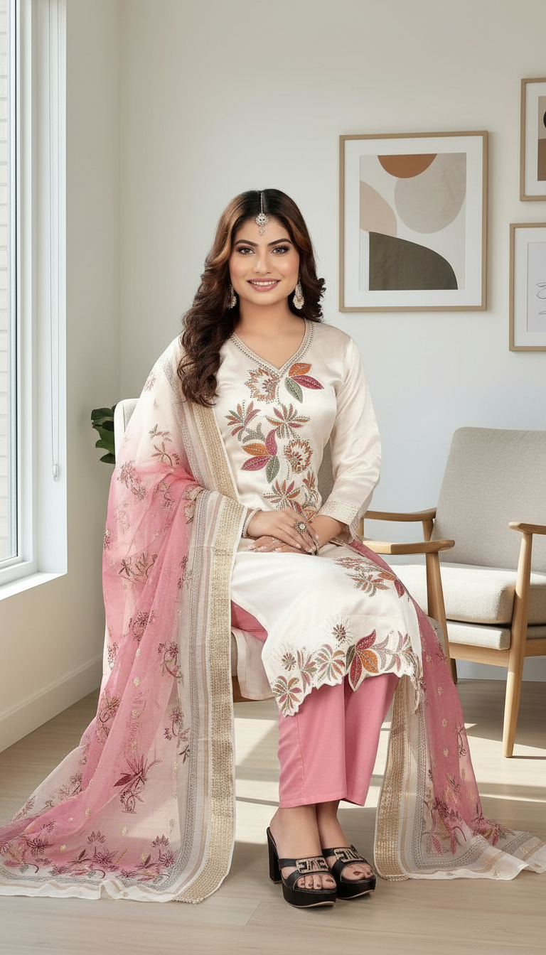 Embroidered Kurta Set J2274A view 3