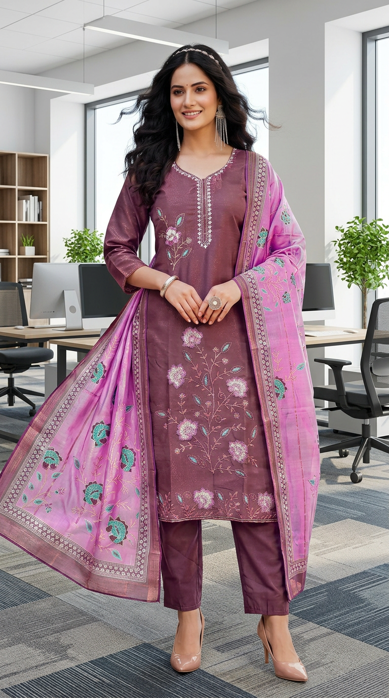 Elegant Embroidered Kurta Set GS1431 view 4