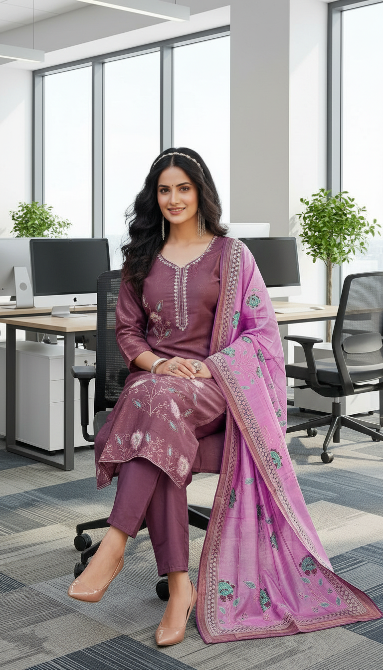 Elegant Embroidered Kurta Set GS1431 view 3