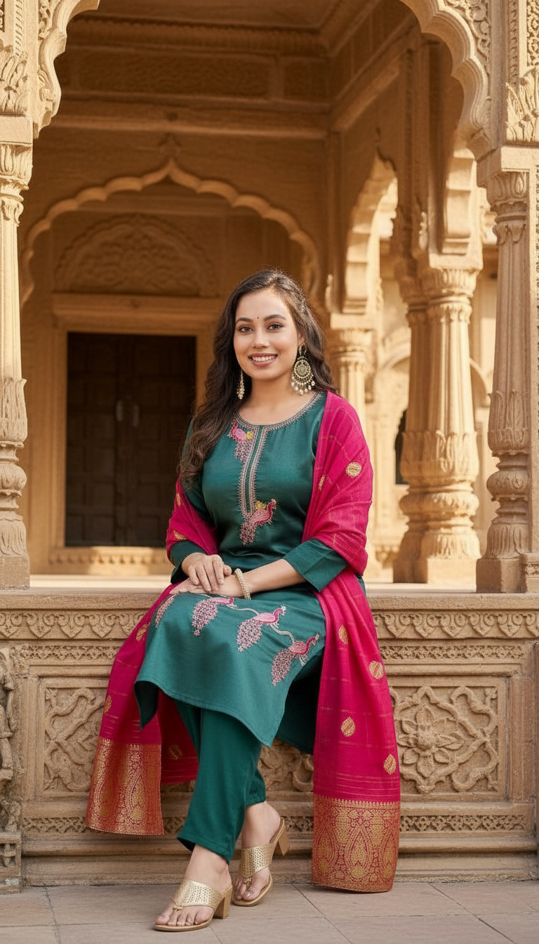 Embroidered Kurta Set1 view 5