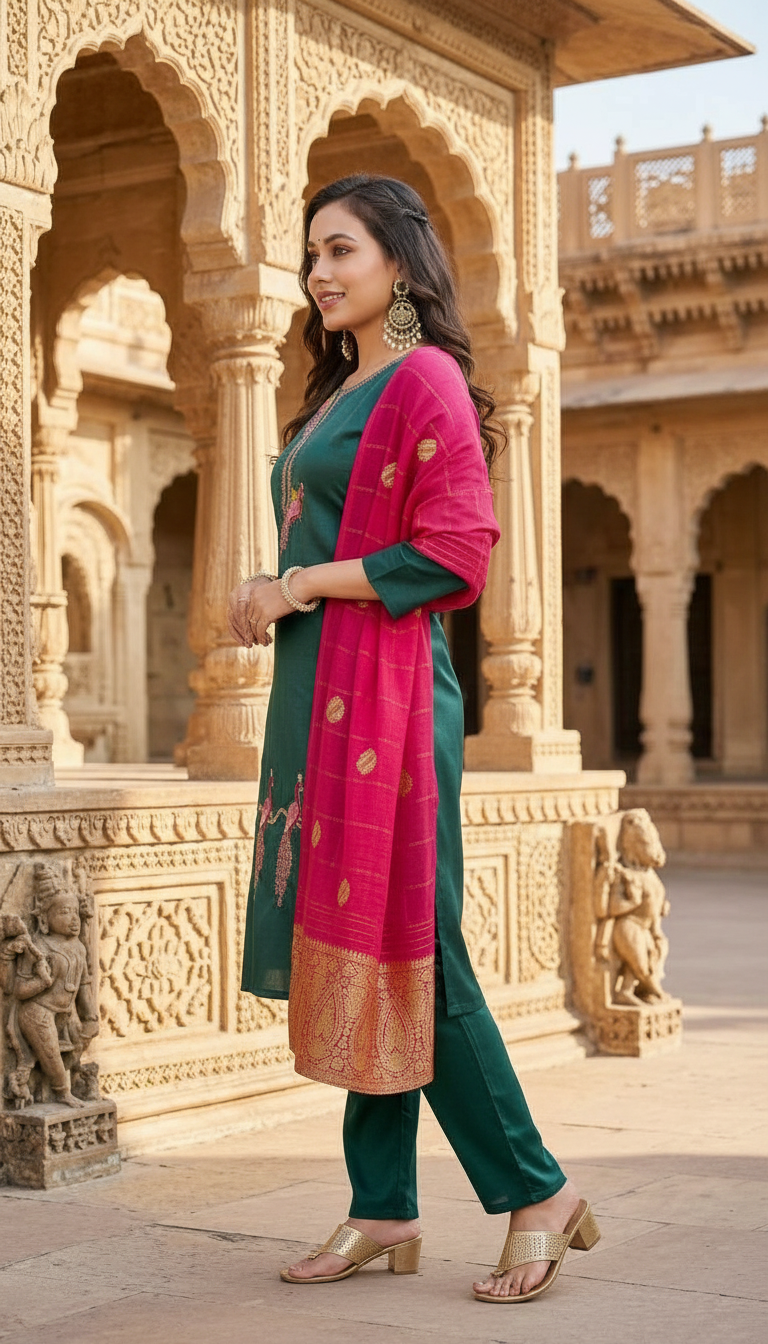 Embroidered Kurta Set1 view 3