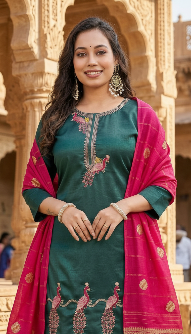 Embroidered Kurta Set1 view 4