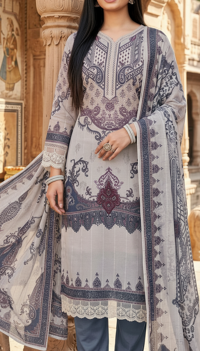 Elegant Printed Kurta Set S116 view 3