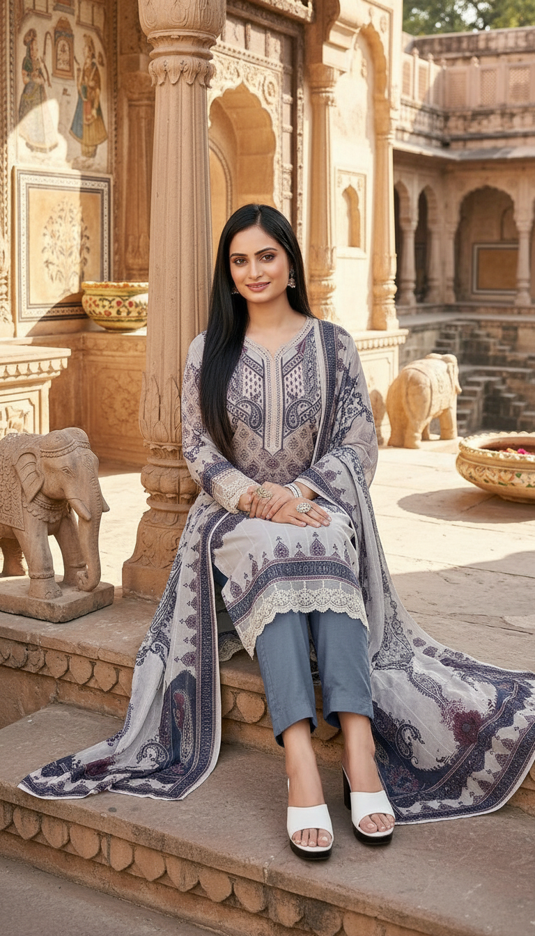 Elegant Printed Kurta Set S116 view 4