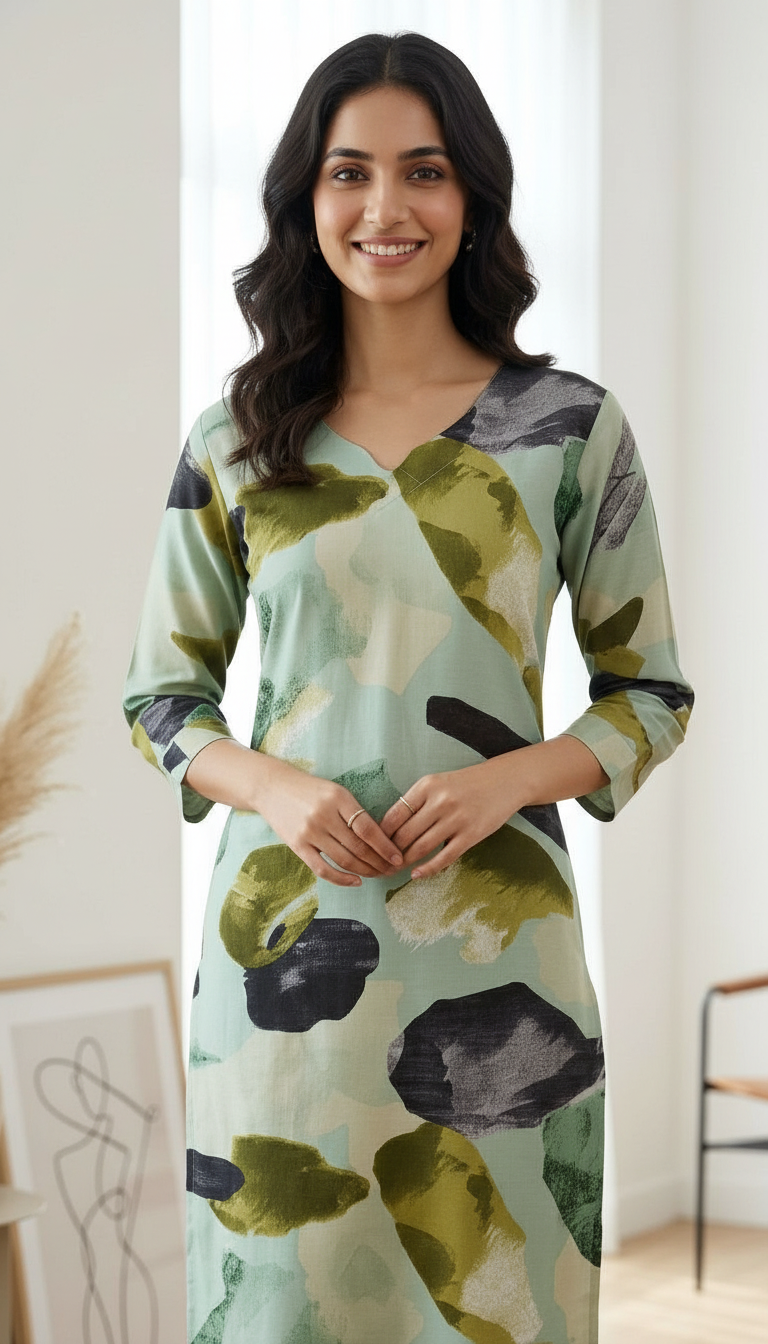 Printed Kurta Set Ex01 view 3