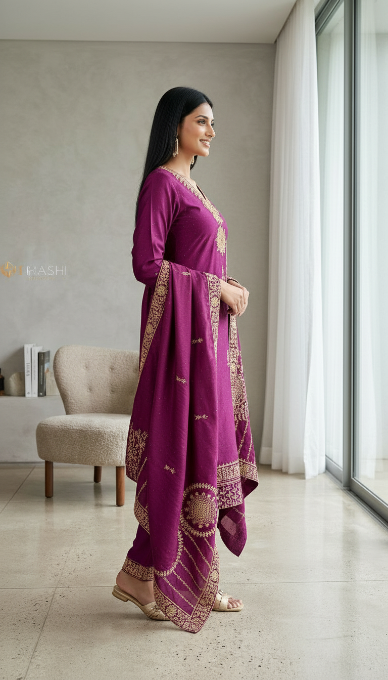 Elegant Embroidered Kurta Set view 2