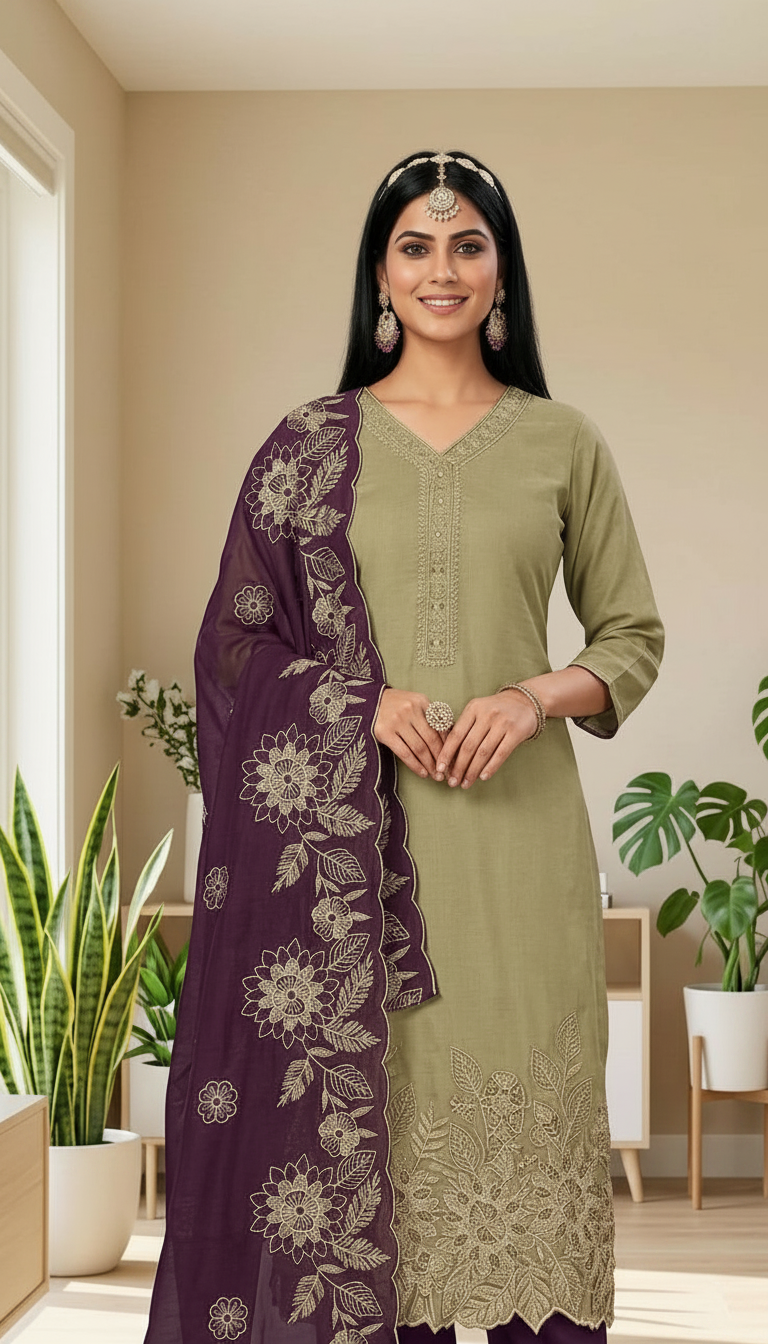Elegant Embroidered Kurta Set 53890 view 2