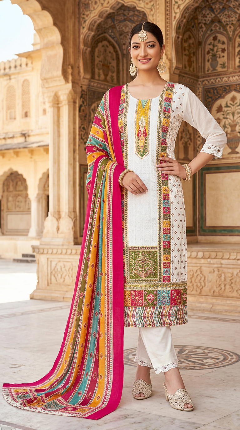 Traditional Printed Salwar Suit view 5