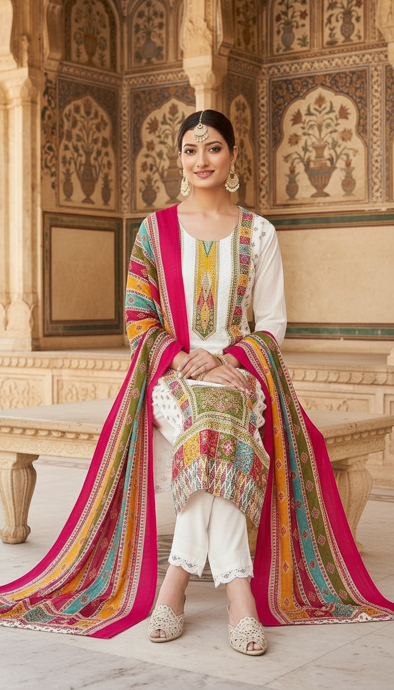 Traditional Printed Salwar Suit view 4