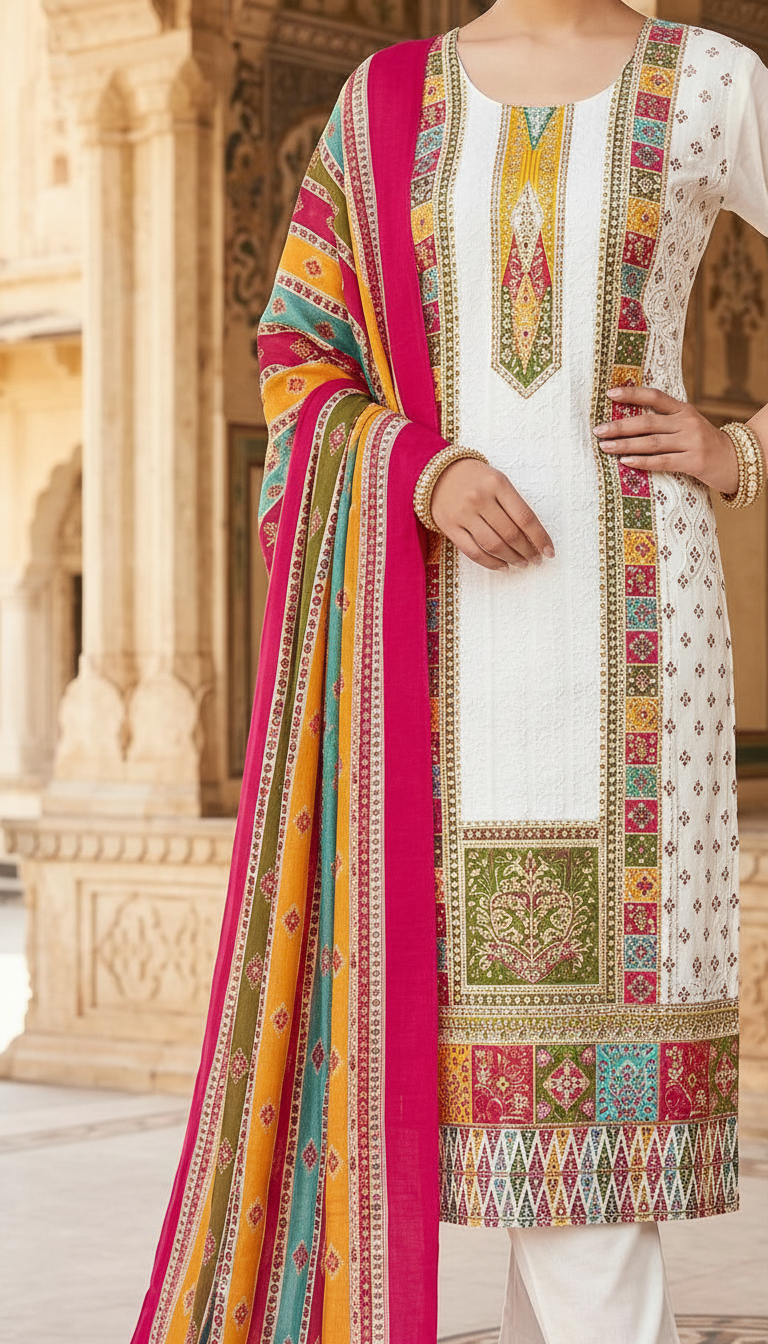 Traditional Printed Salwar Suit view 3