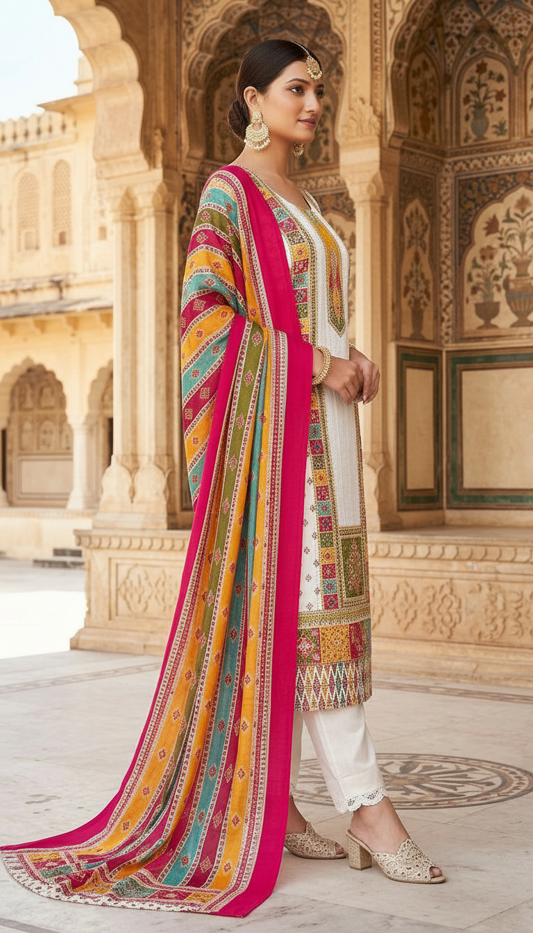 Traditional Printed Salwar Suit view 2