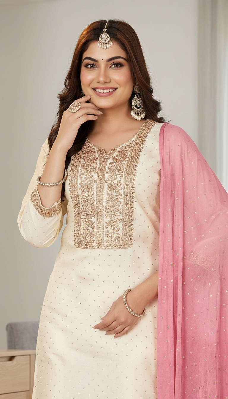 Elegant Kurta Set with Dupatta view 3